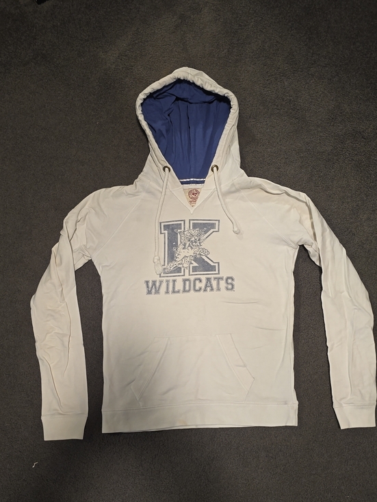 47 Tops - 47 Men’s Wildcats Crewneck Hoodie - White with Blue Lining